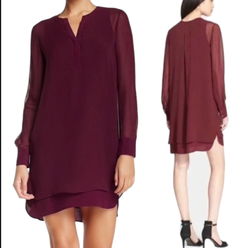 VINCE Silk Double Layer Shirtdress - Picture 14 of 14